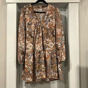 Long Sleeve Paisley Dress